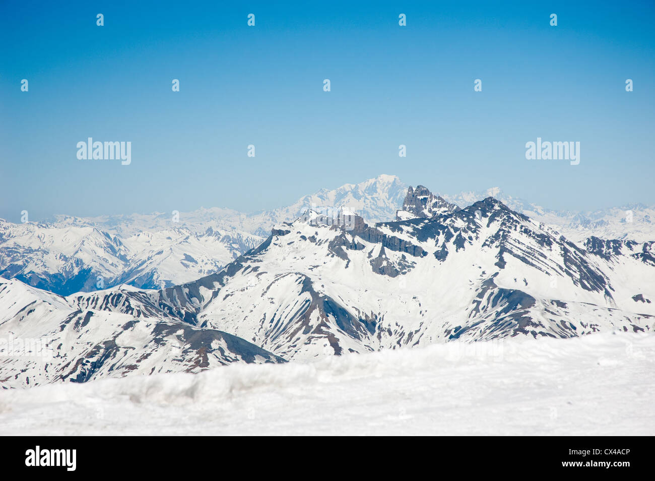 Una vista delle Alpi francesi Foto Stock