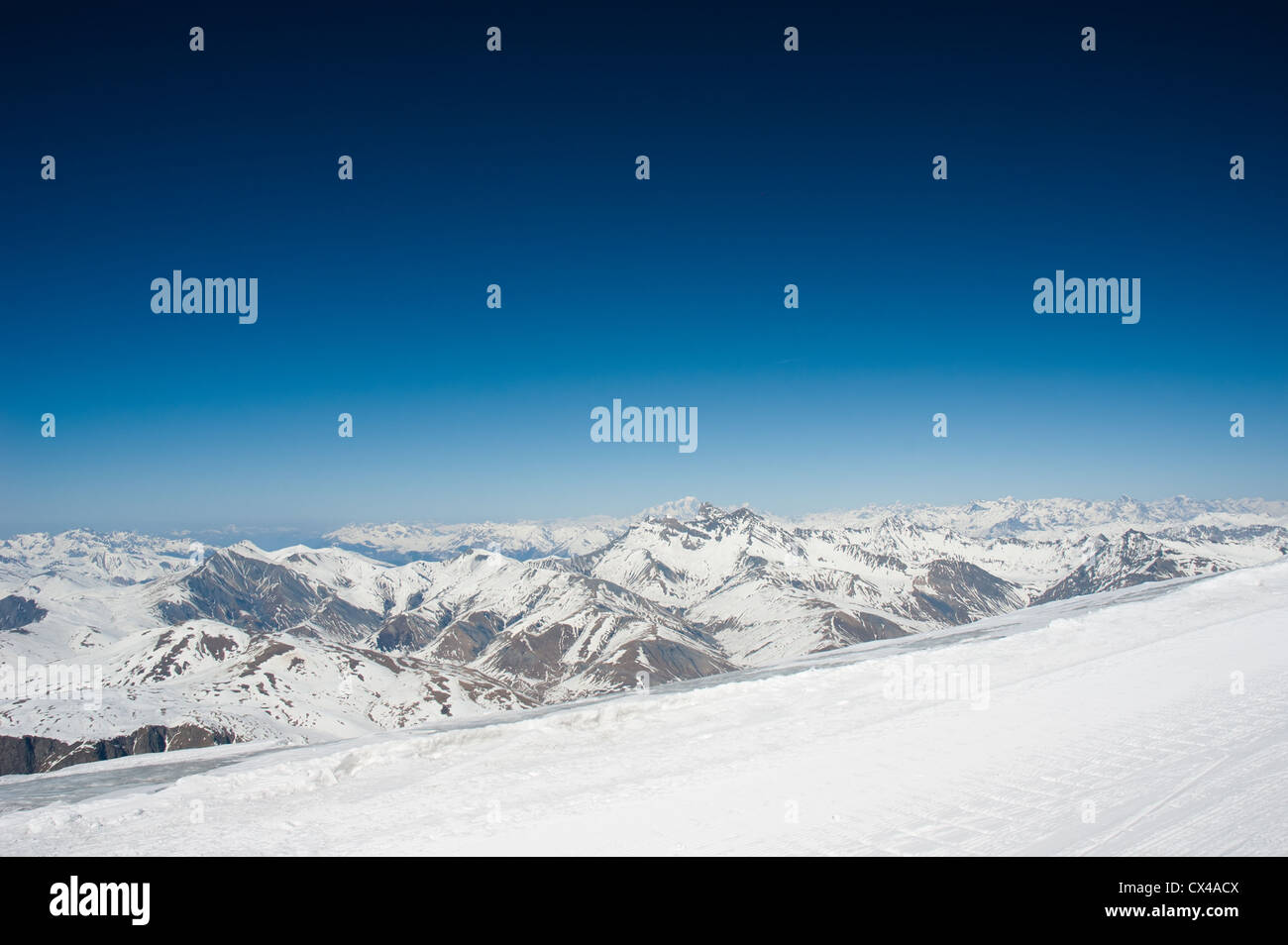 Una vista delle Alpi francesi Foto Stock