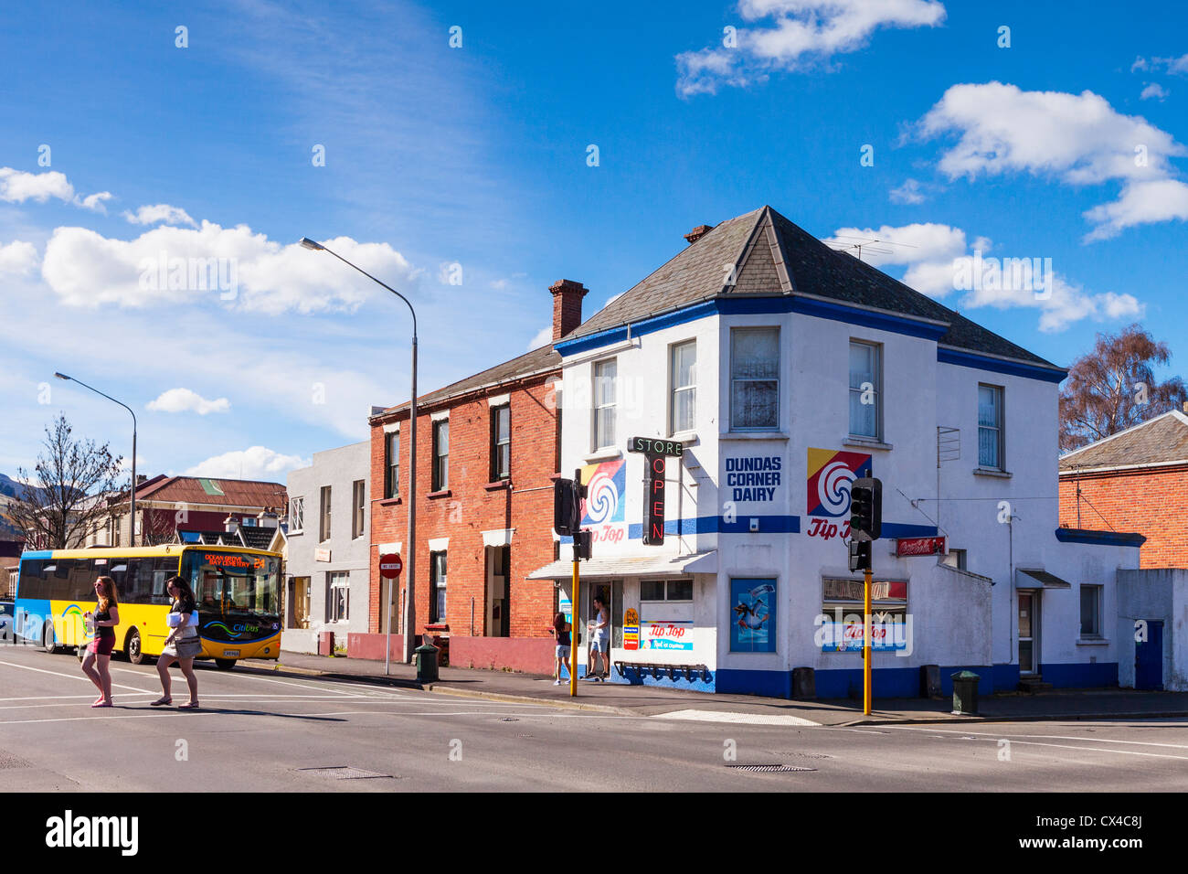 Dundas angolo latteria, Dunedin, Otago, Nuova Zelanda. Foto Stock