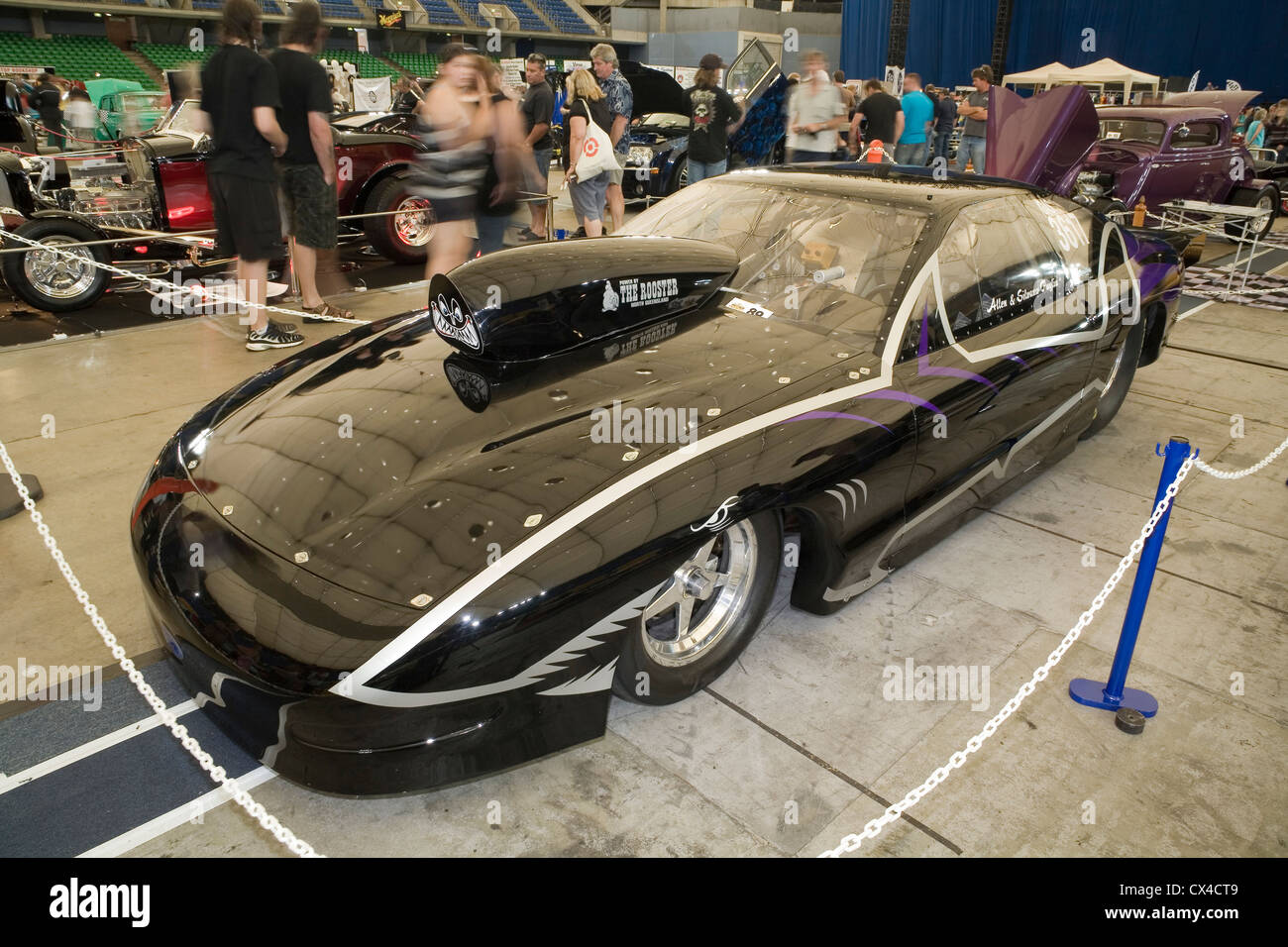 Allen Puglia l'Australian drag racing Ford Probe sul display a un australiano car show. Foto Stock