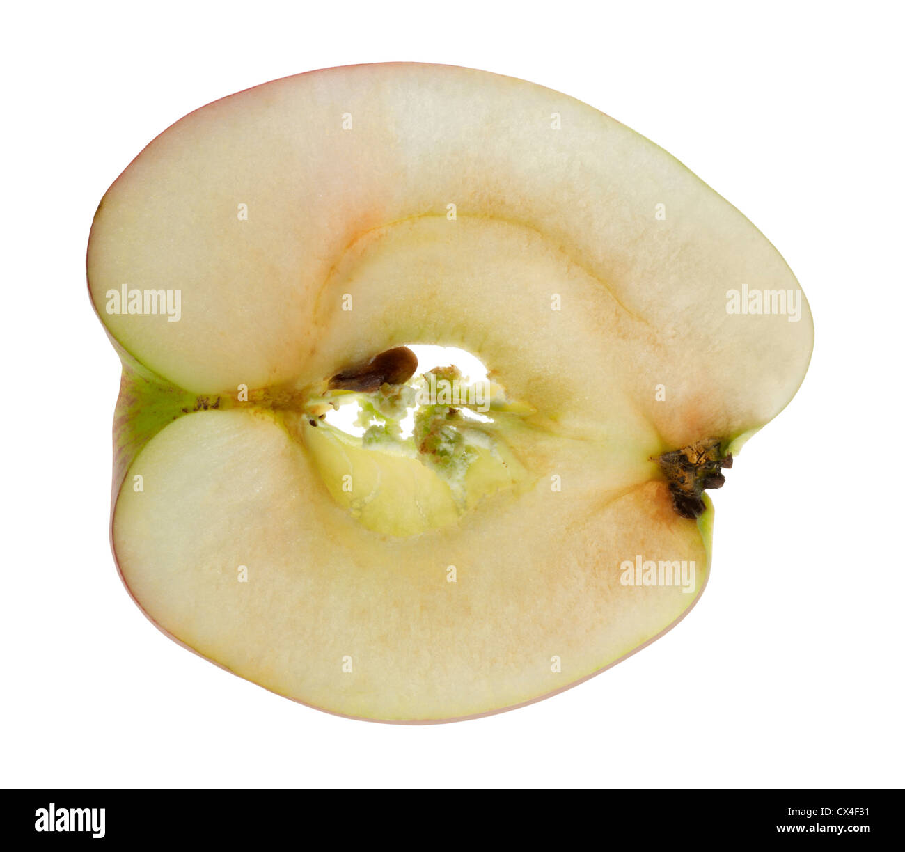 Slice di un Apple nel retro bianco Foto Stock