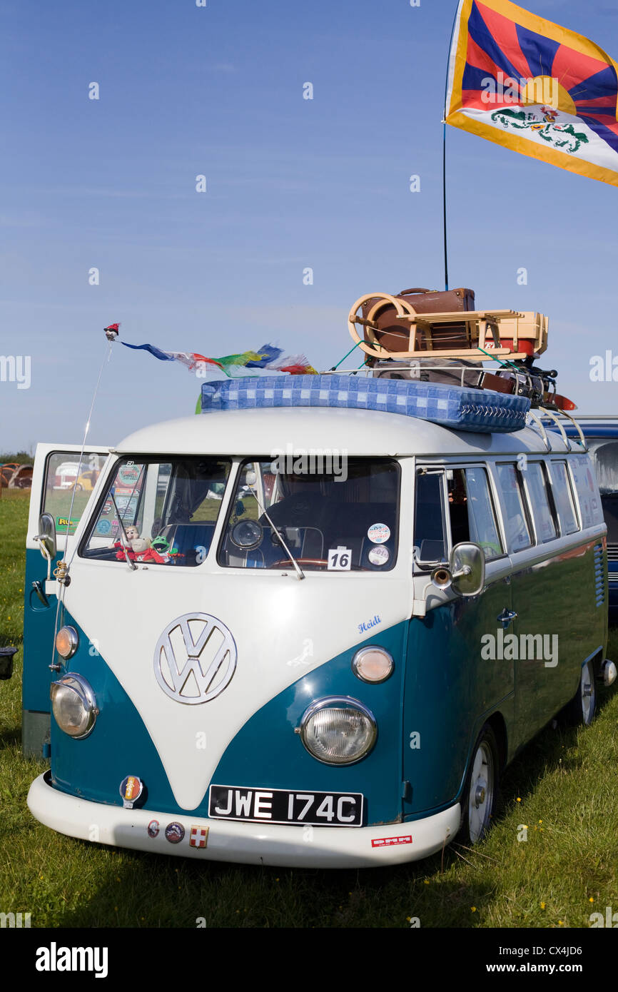 Volkswagen camper van/Autobus a una VW mostra in Inghilterra Foto Stock
