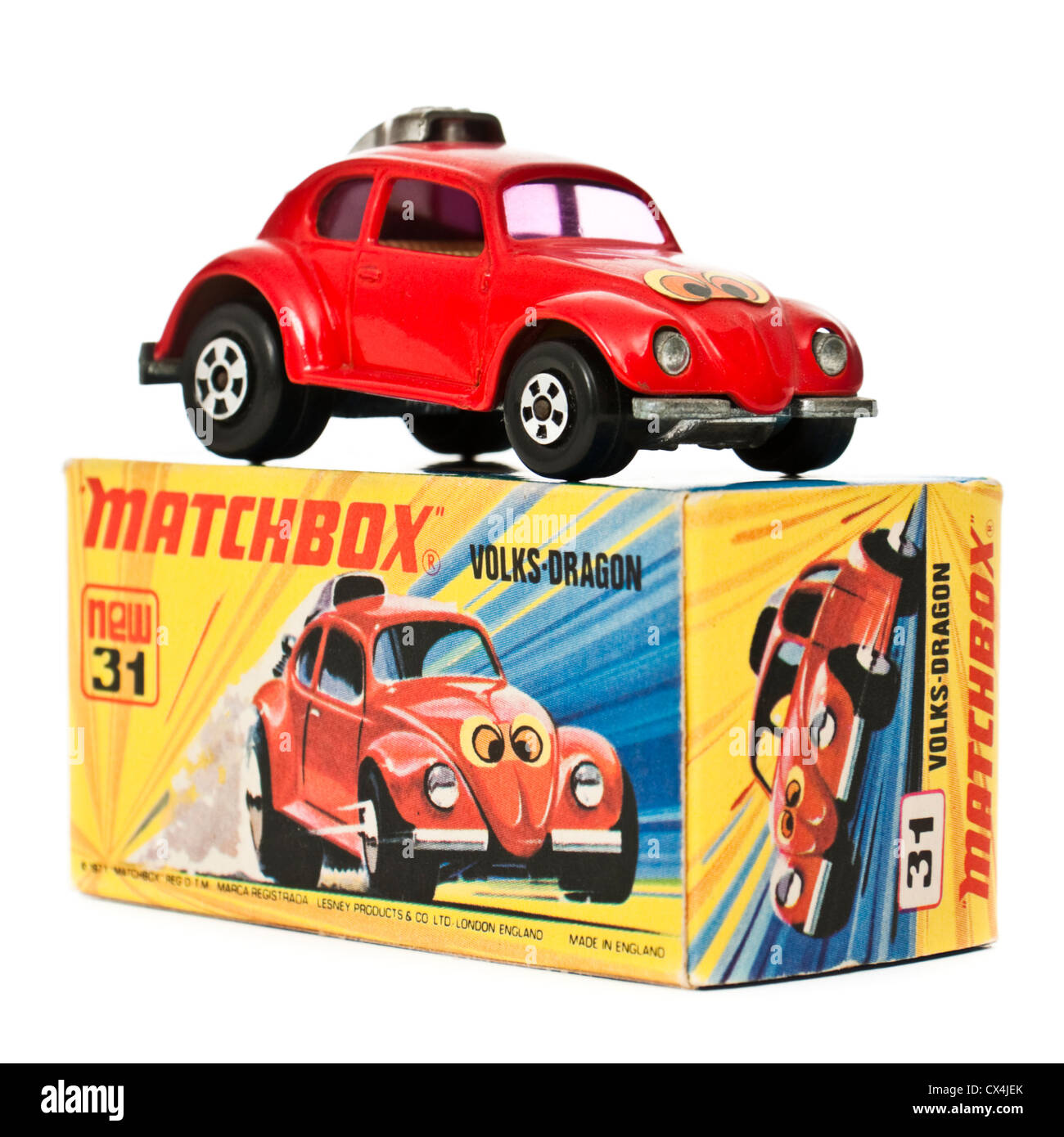 L'annata 1971 Matchbox Volks-Dragon n. 31 modello auto con scatola originale Foto Stock