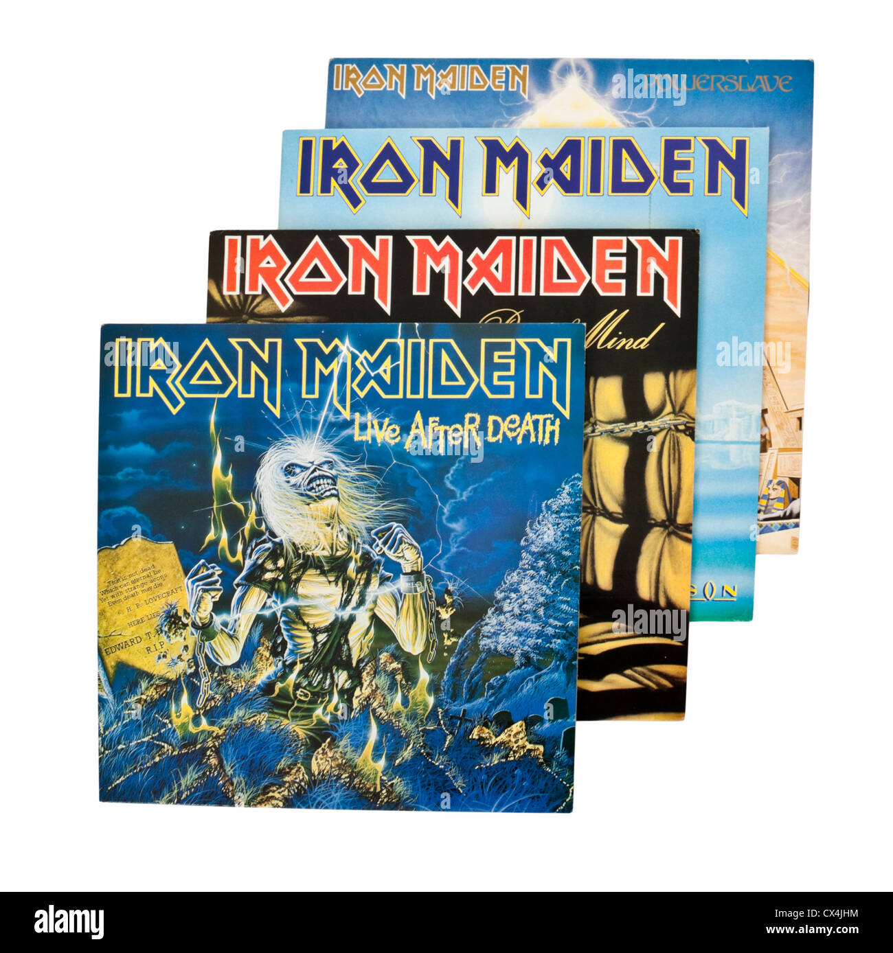 Raccolta di Iron Maiden dischi in vinile / LP Foto Stock