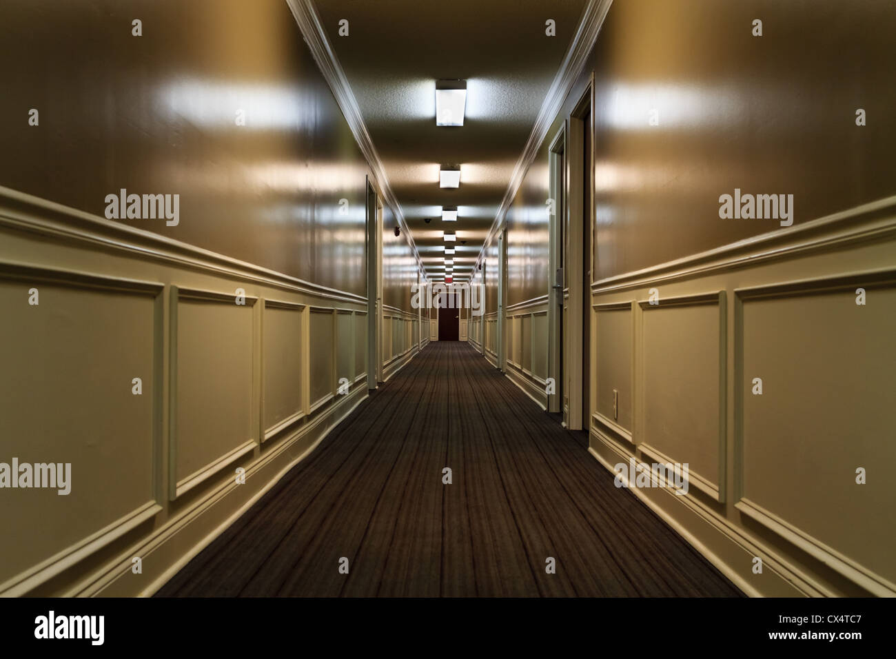 Un corridoio di un hotel ad Atlanta, Georgia, Stati Uniti d'America Foto Stock