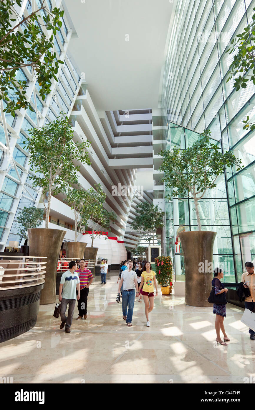 Foyer del Marina Bay Sands Hotel. Il Marina Bay, Singapore Foto Stock