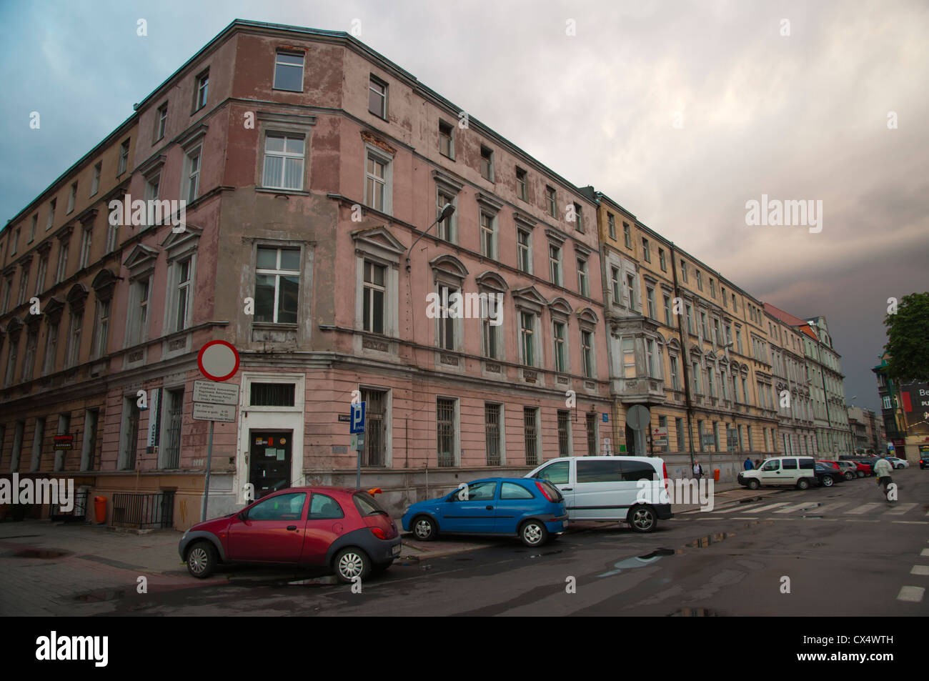 Ulica Mariacka street central Katowice città regione della Slesia Polonia Europa Foto Stock
