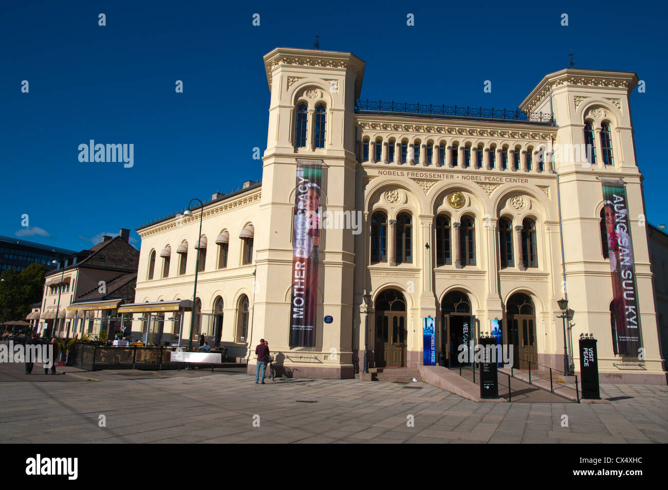 Nobel Fredssenter del Premio Nobel per la Pace Centro (2005) AVika Sentrum distretto centrale di Oslo Norvegia Europa Foto Stock