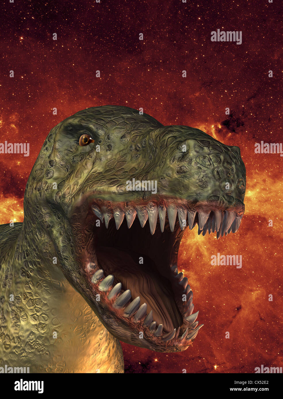 Computer generato Tyrannosaurus Rex concetto di dinosauro Foto Stock