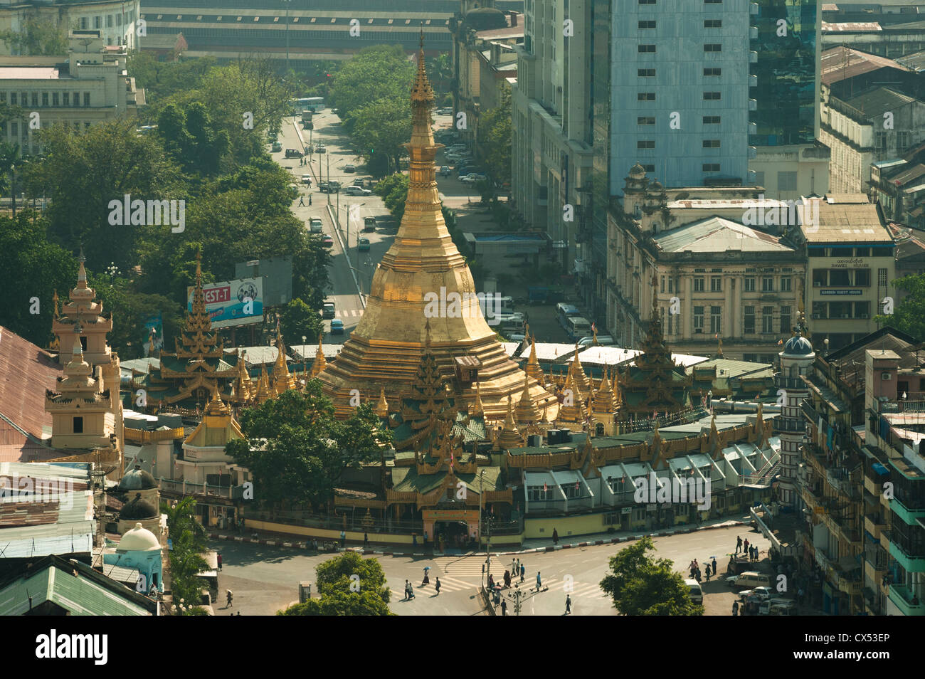 Sule Pagoda, Yangon (Rangoon), Myanmar (Birmania) Foto Stock
