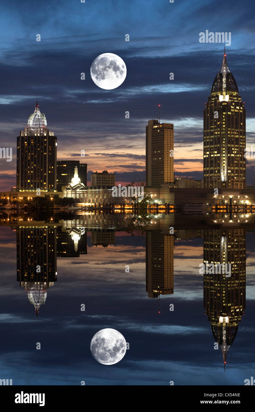 RSA BATTAGLIA Tower House Building skyline del centro Mobile in Alabama USA Foto Stock