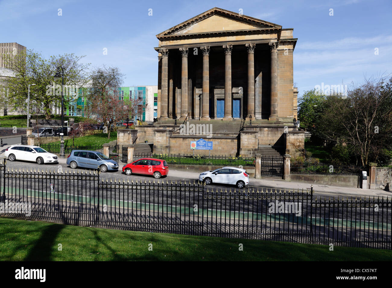 Wellington Church Glasgow, Church of Scotland, University Avenue nel West End, Scozia, Regno Unito Foto Stock