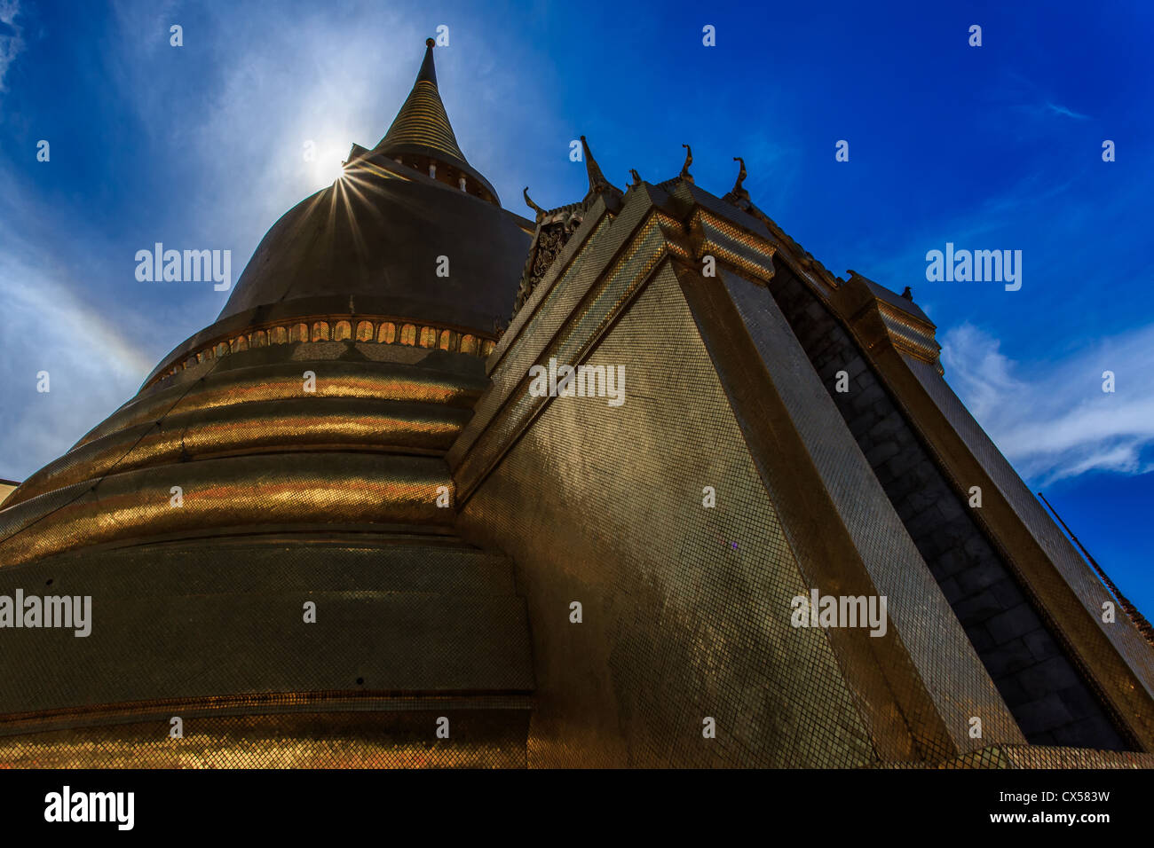 Il Wat Phra Kaeo, il Tempio del Buddha di Smeraldo, vicino al Grand Palace, Bangkok, Thailandia Foto Stock