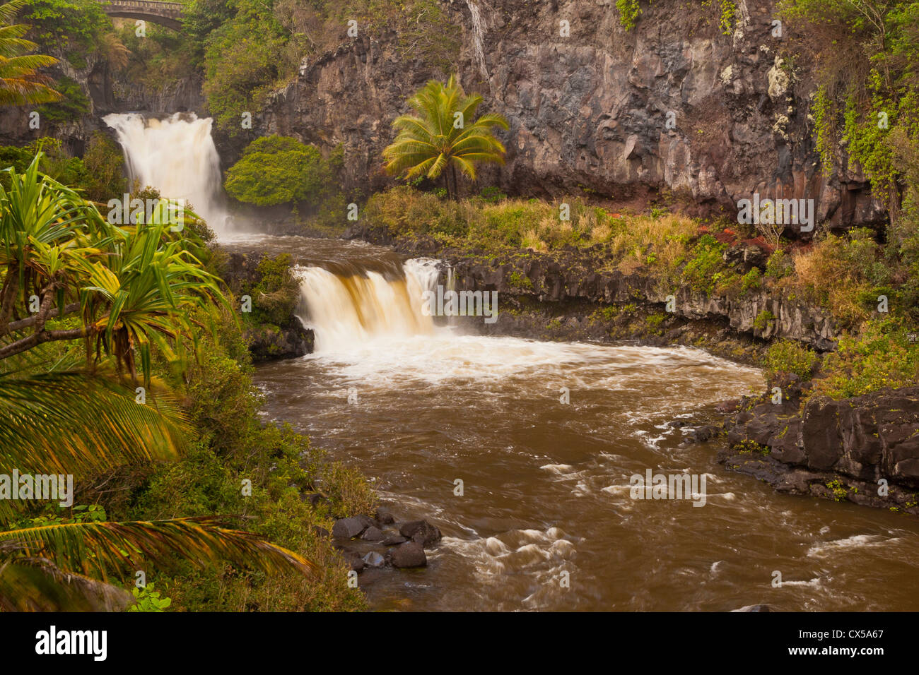 Stati Uniti d'America, Hawaii Maui, Haleakala National Park. "Ohe"o Gulch e sette piscine sacra. Foto Stock