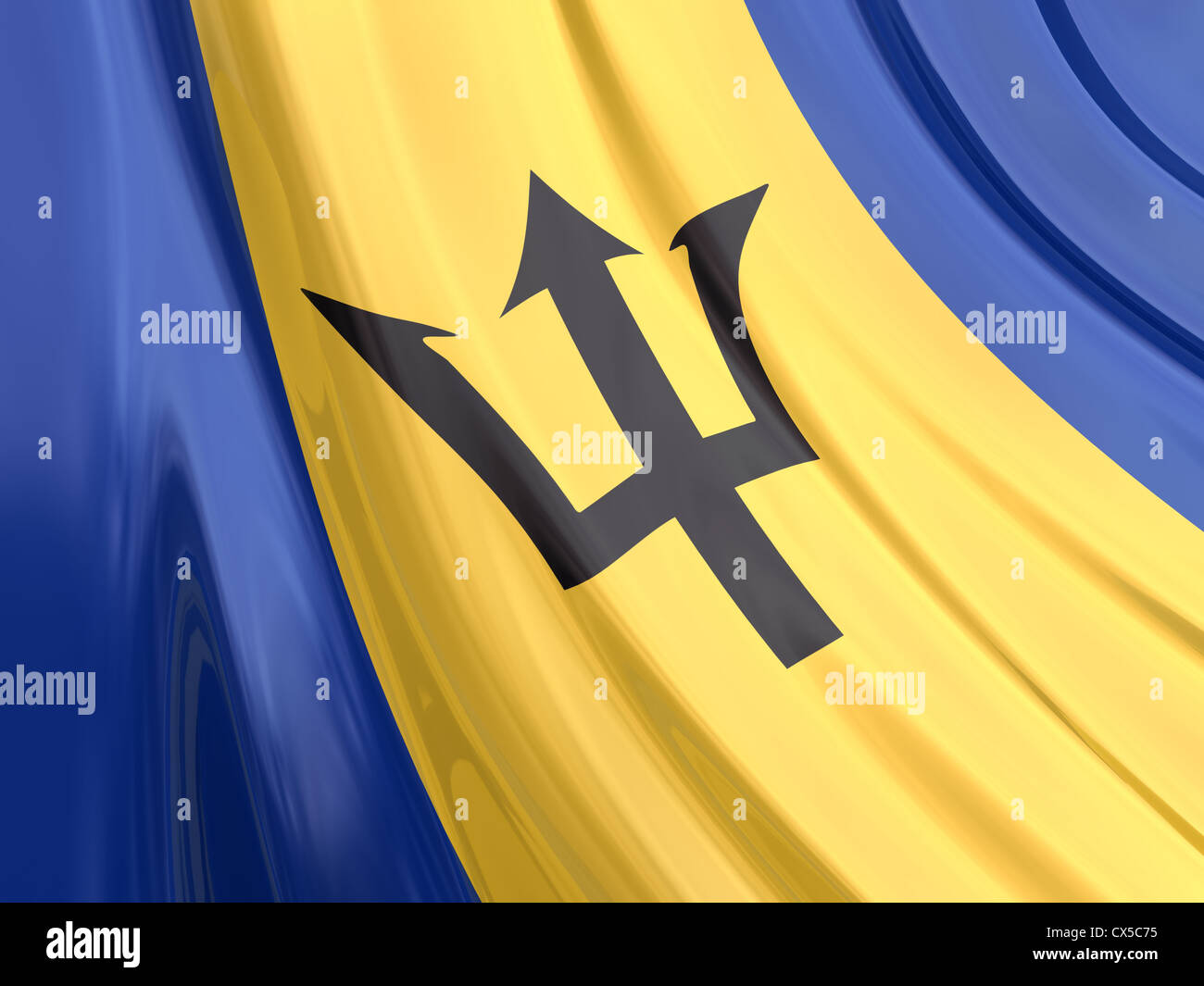 Carta lucida bandiera di Barbados. Foto Stock