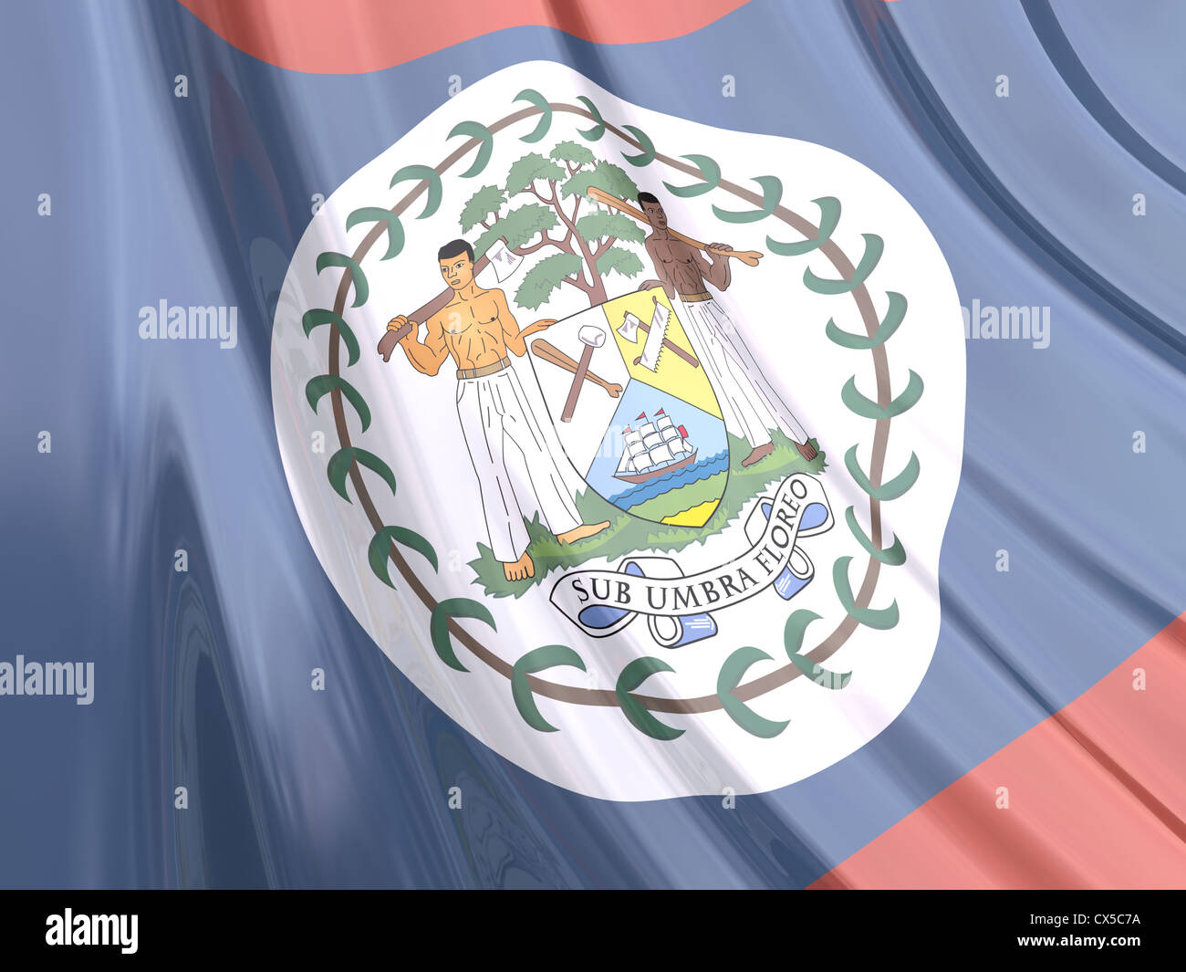 Bandiera lucida del Belize. Foto Stock