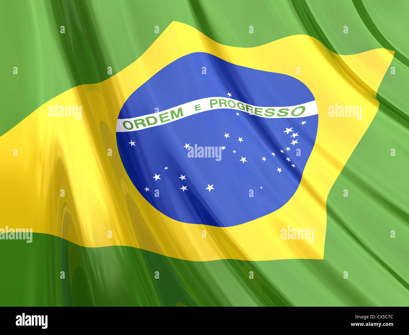 Carta lucida bandiera del Brasile. Foto Stock