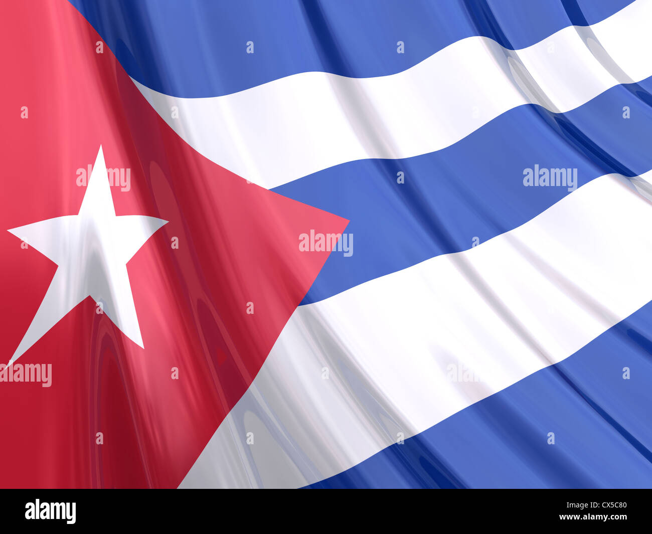 Bandiera lucida di Cuba. Foto Stock