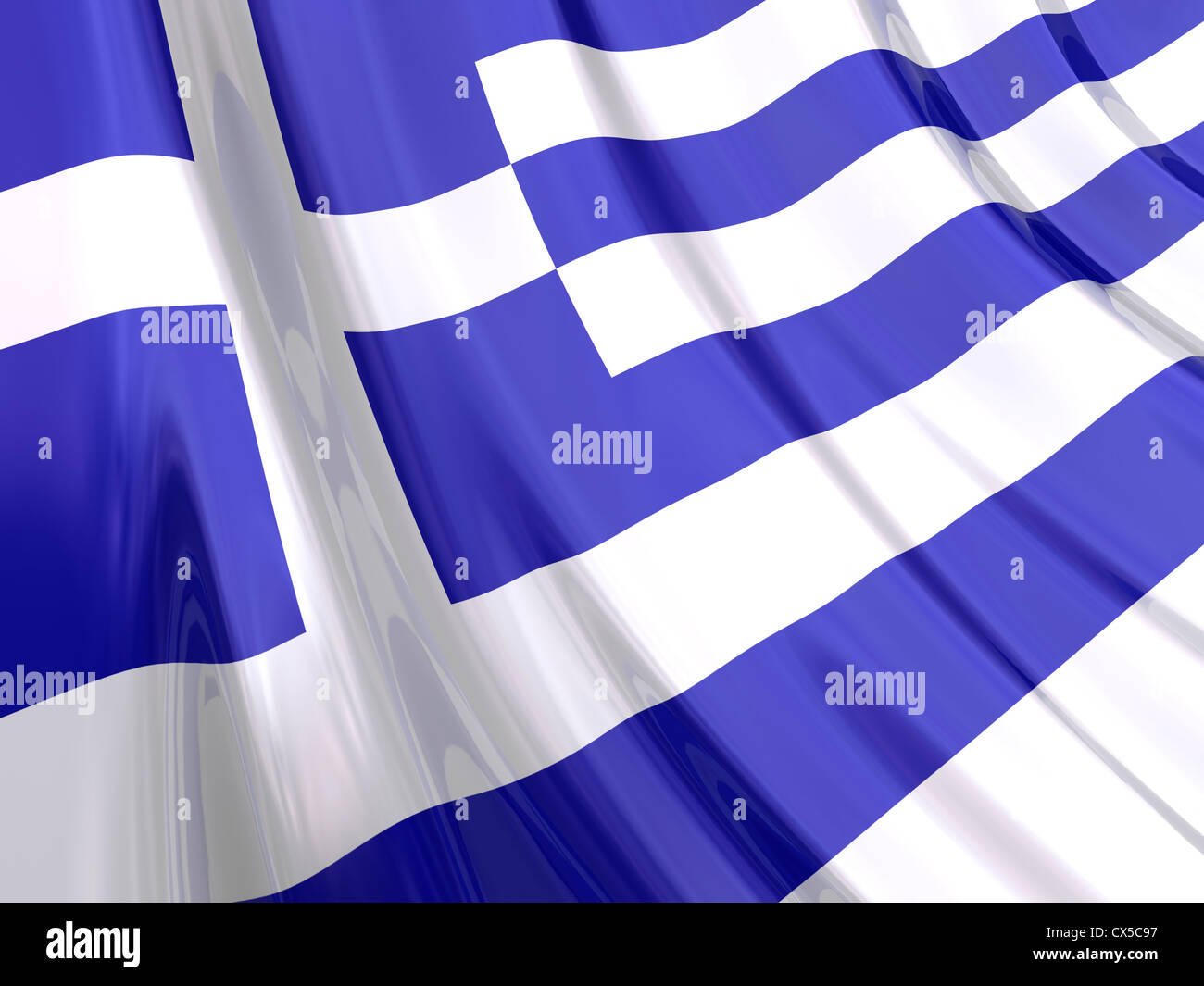 Bandiera lucida della Grecia. Foto Stock