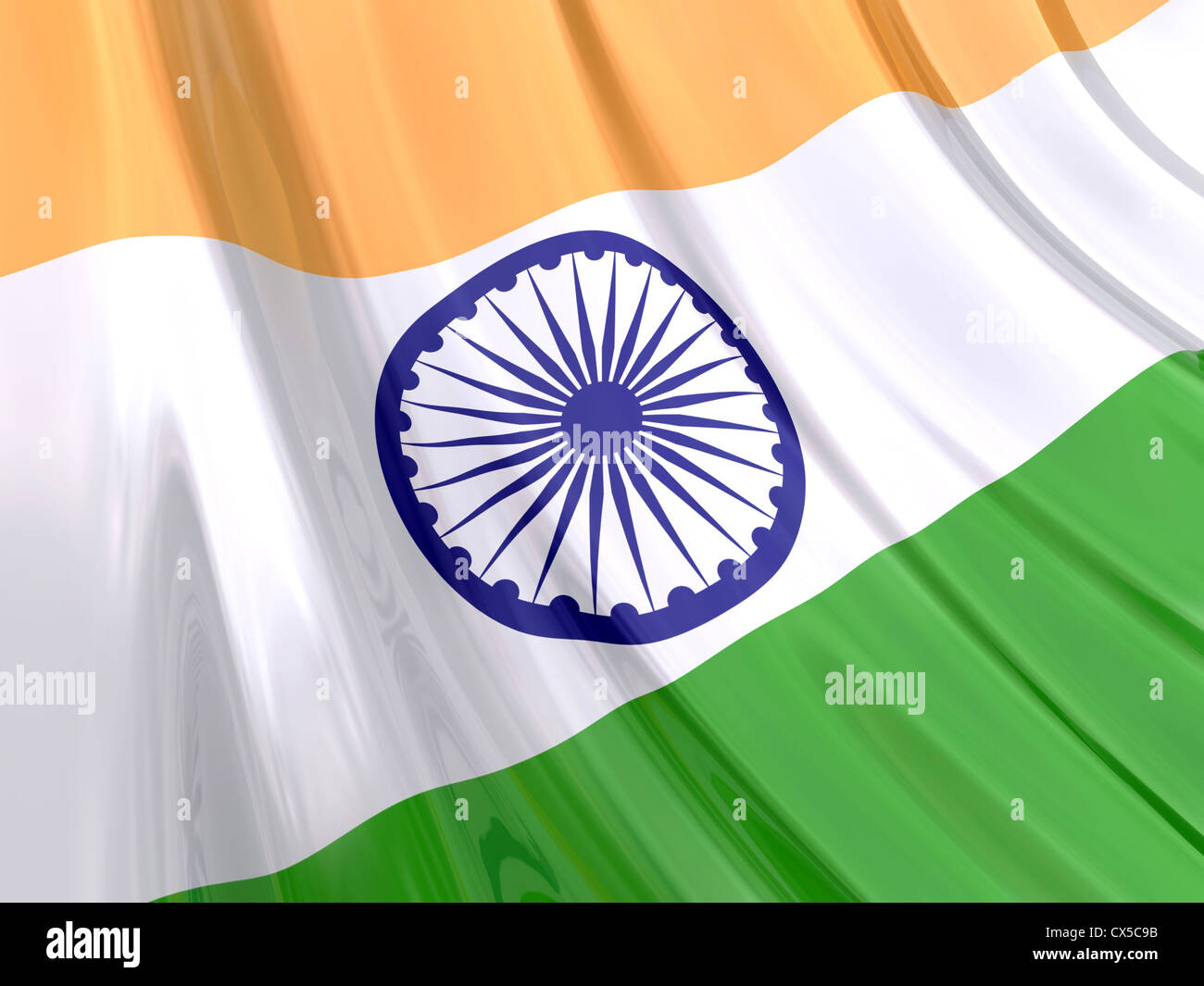 Bandiera lucida di India. Foto Stock