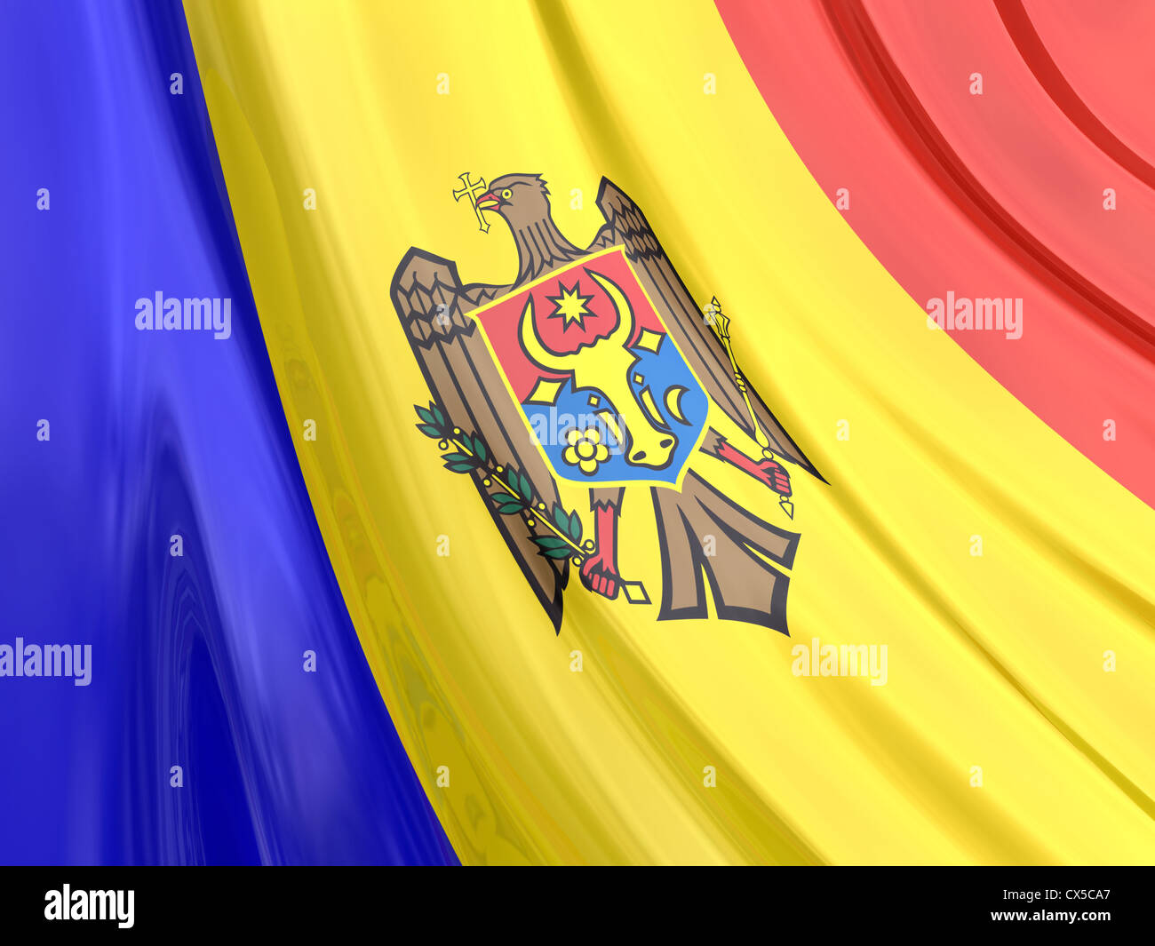 Carta lucida Bandiera della Moldavia. Foto Stock