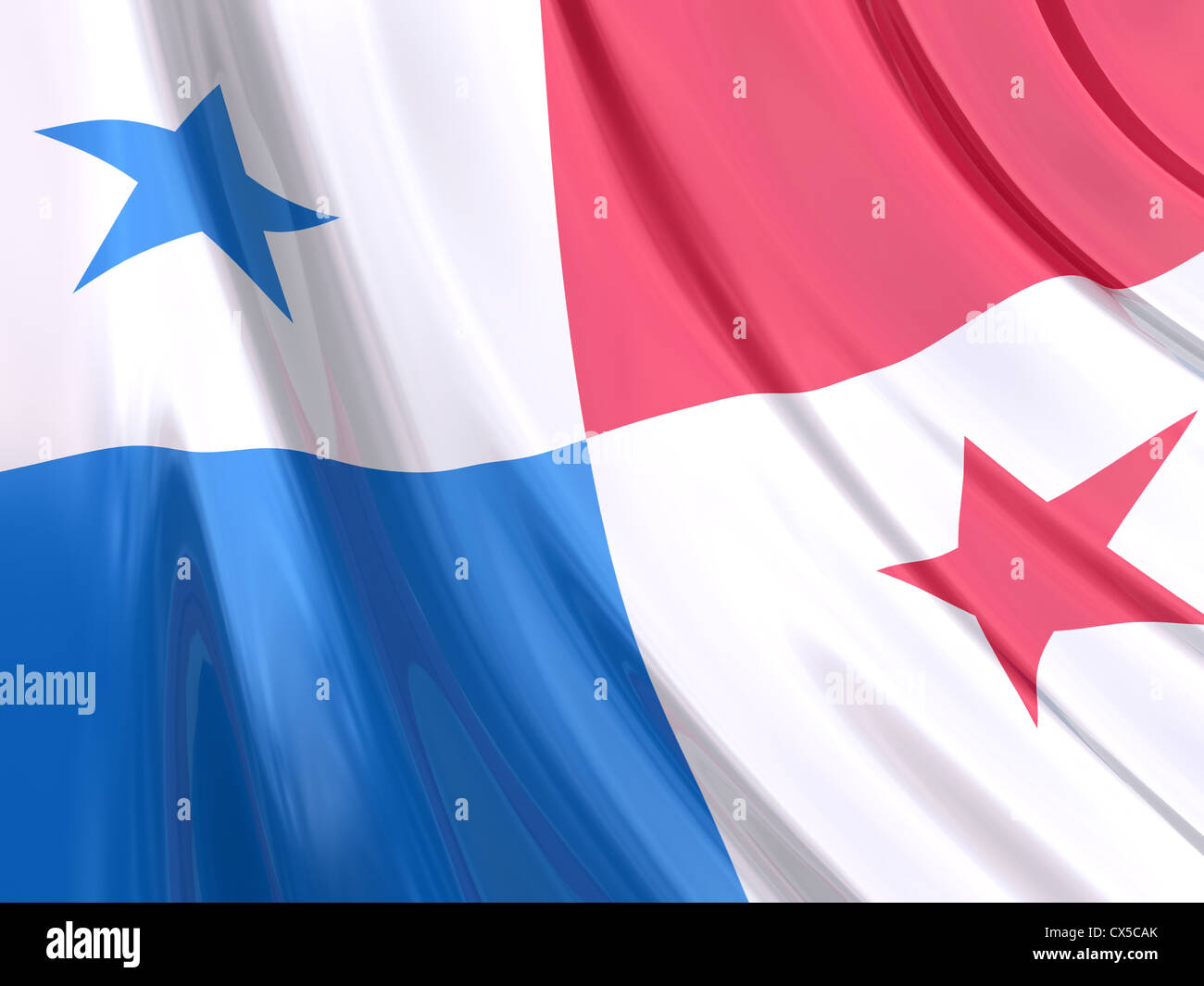 Bandiera lucida di Panama. Foto Stock