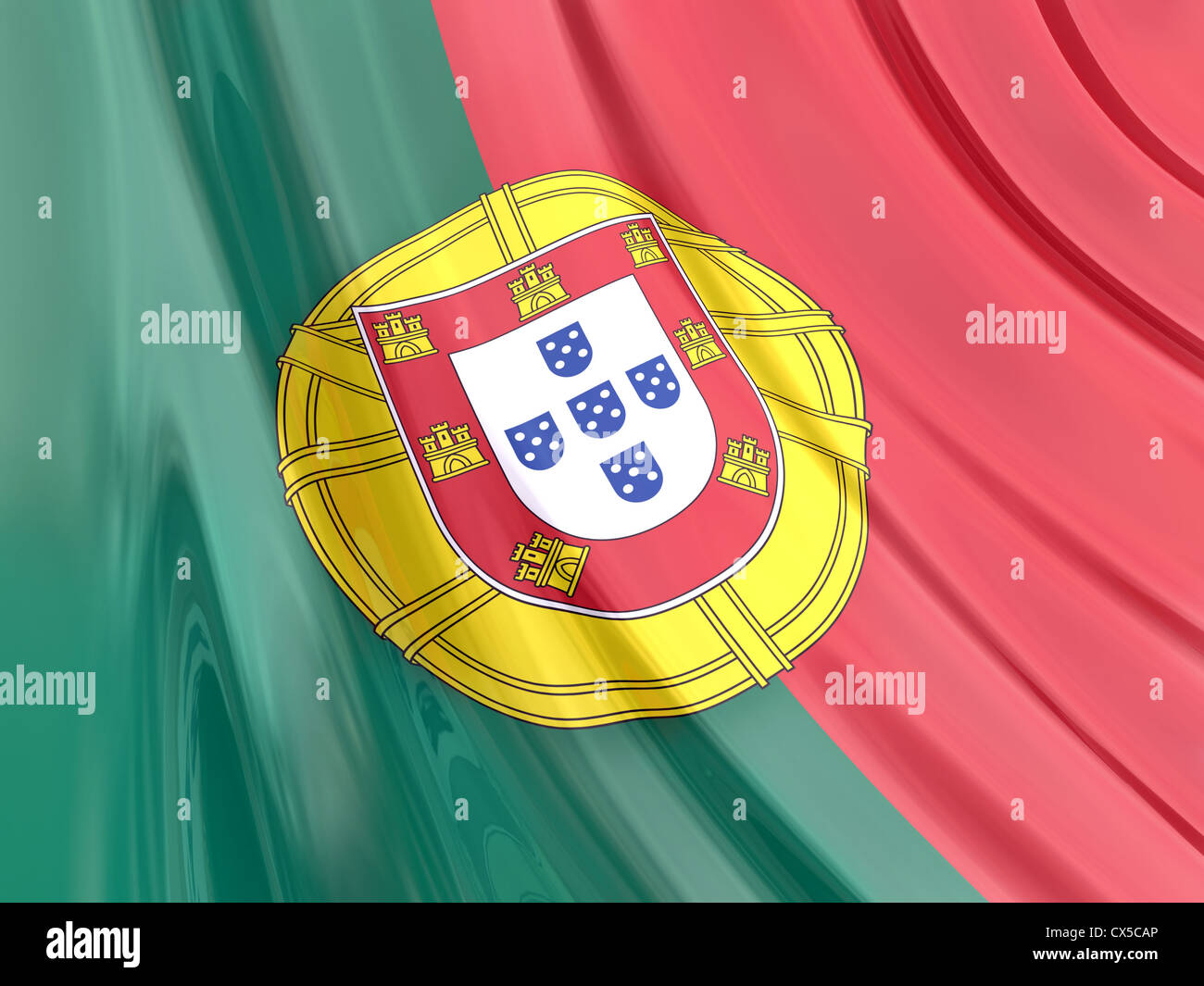 Carta lucida bandiera del Portogallo. Foto Stock