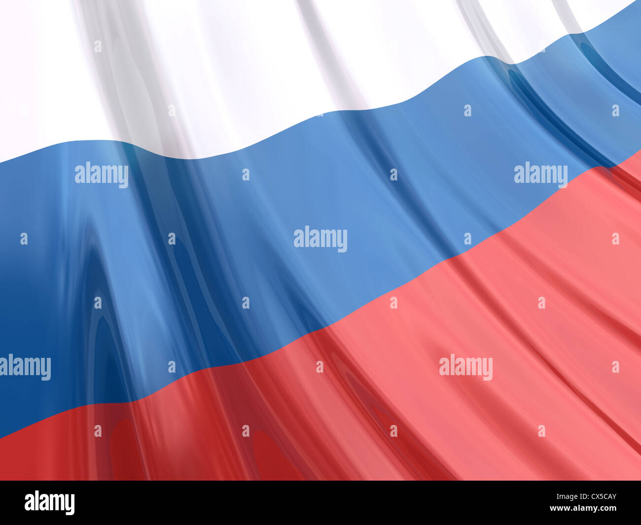 Bandiera lucida della Russia. Foto Stock