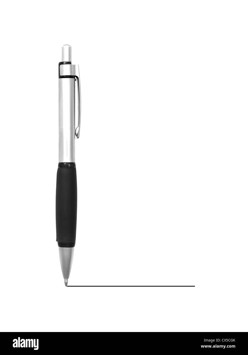 Penne per scrittura isolata contro uno sfondo bianco Foto Stock