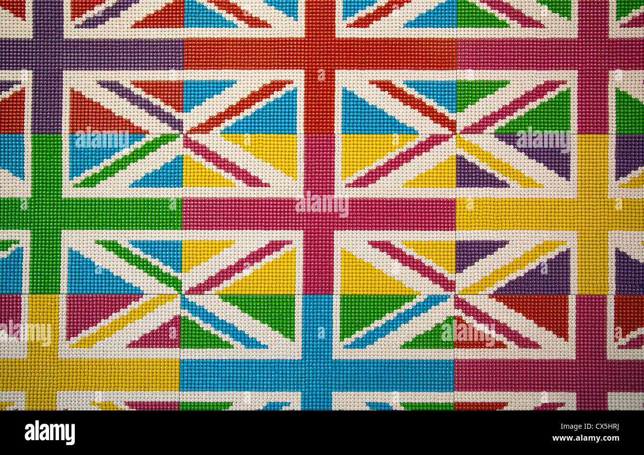 M&Ms stabiliti nell Unione Jack design al M&M Mondo in Leicester Square - London REGNO UNITO Foto Stock