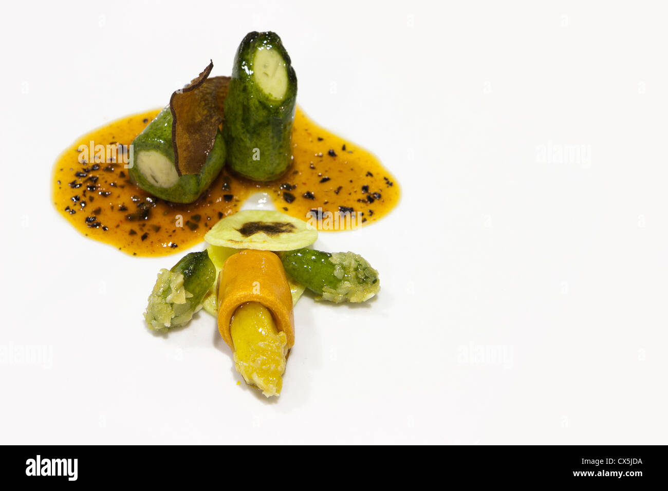 Piccoli deliziosi stuzzichini composizione d'arte Foto Stock