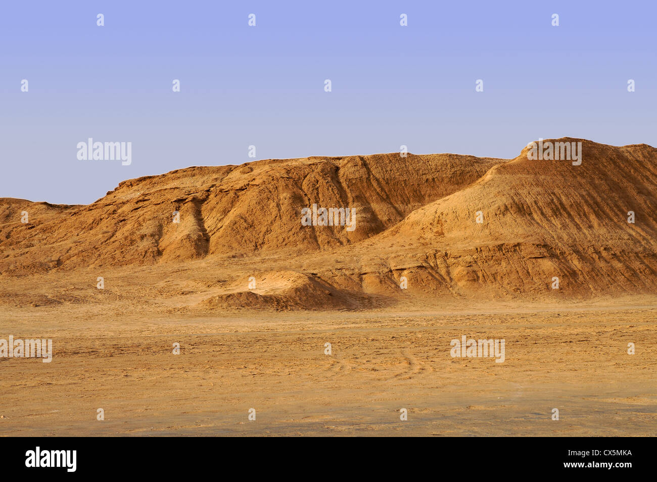 Vista panoramica delle dune di sabbia nel deserto del Sahara in Tunisia Foto Stock