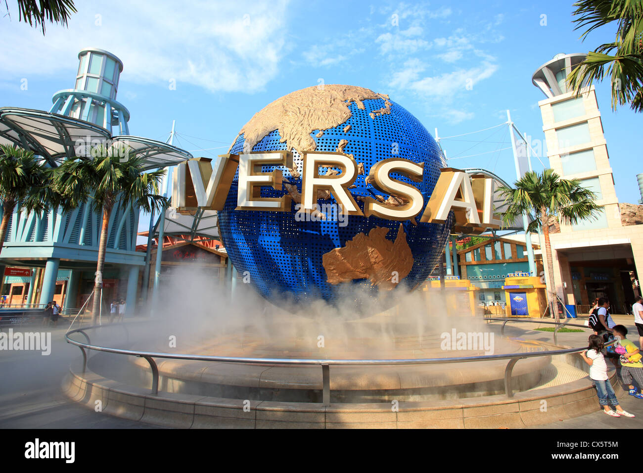 Universal Studios gigantesco globo sull'Isola di Sentosa, Singapore Foto Stock