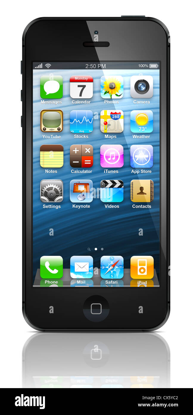 Il nuovo iPhone 5 è stato rilasciato per la vendita da parte di Apple Inc il 12 settembre 2012. Foto Stock