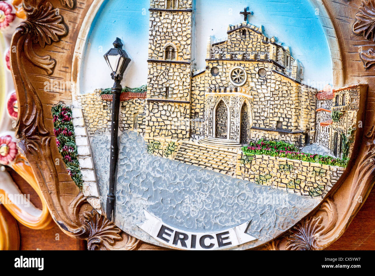 Primo piano di un tradizionale ceramica siciliana Foto Stock