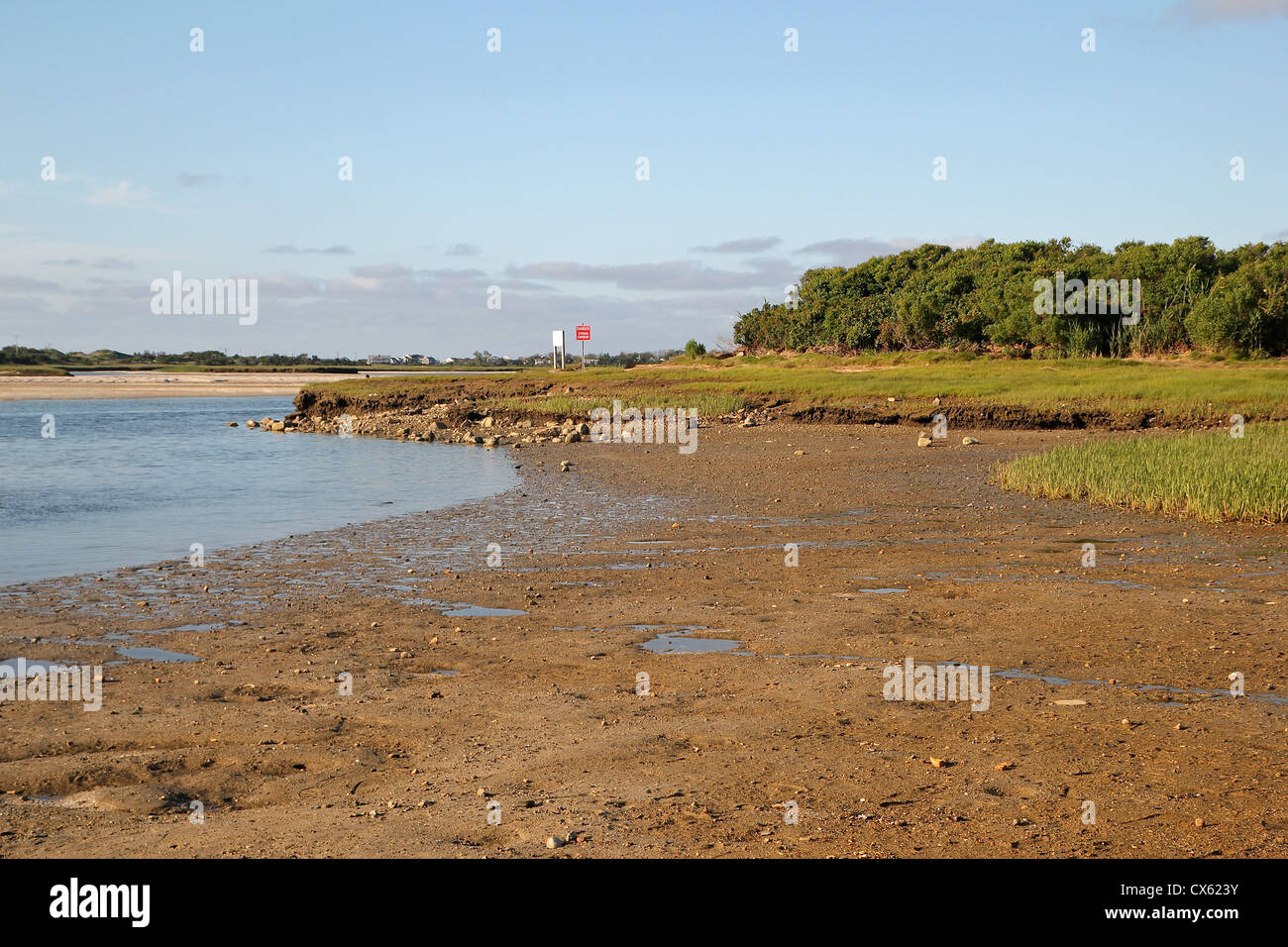 La bassa marea, grigi Beach, Yarmouthport, Cape Cod, Massachusetts Foto Stock