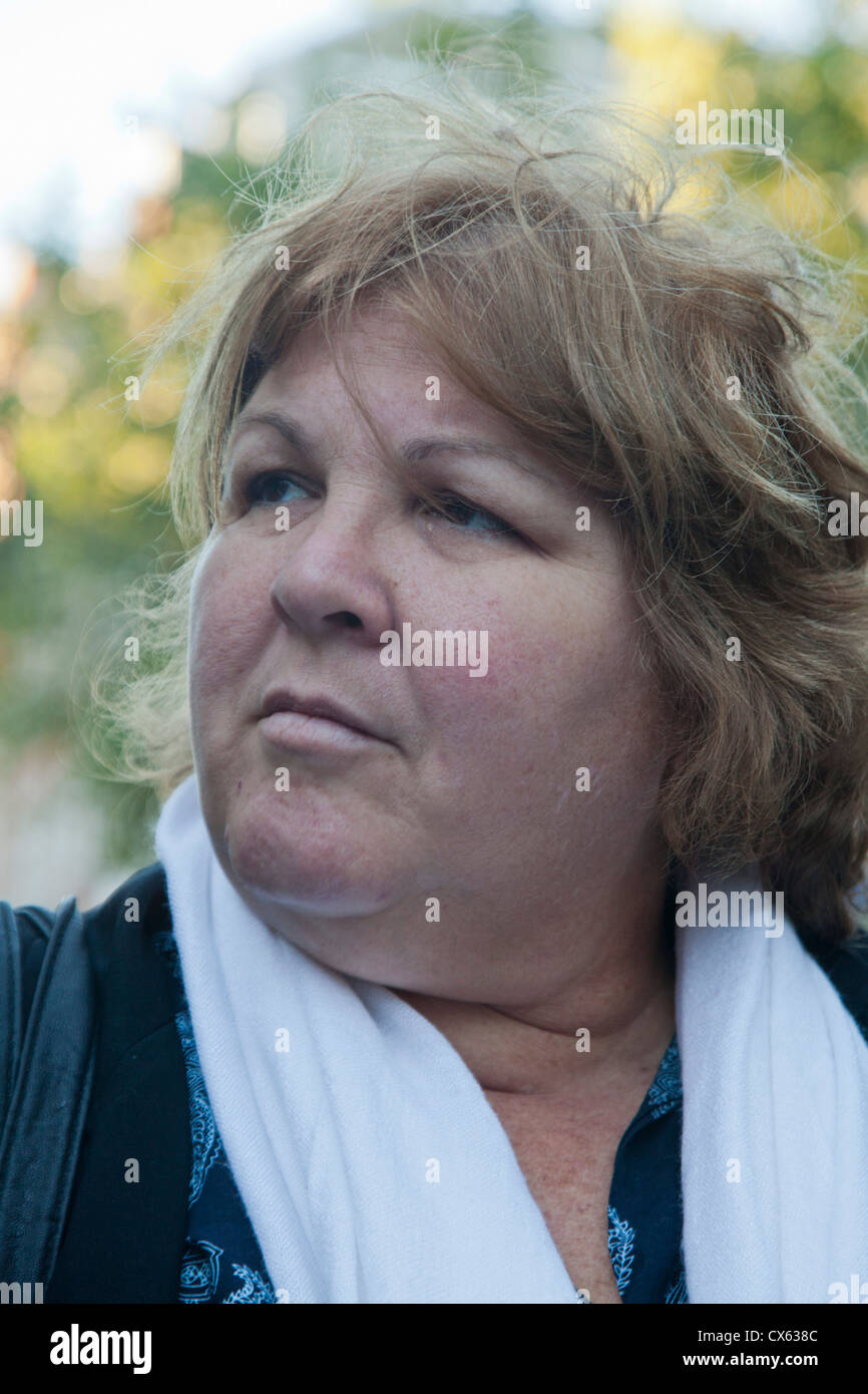 Dott.ssa Aleida Guevara, figlia del famoso rivoluzionario Che Guevara, in un rally a Londra, Regno Unito Foto Stock