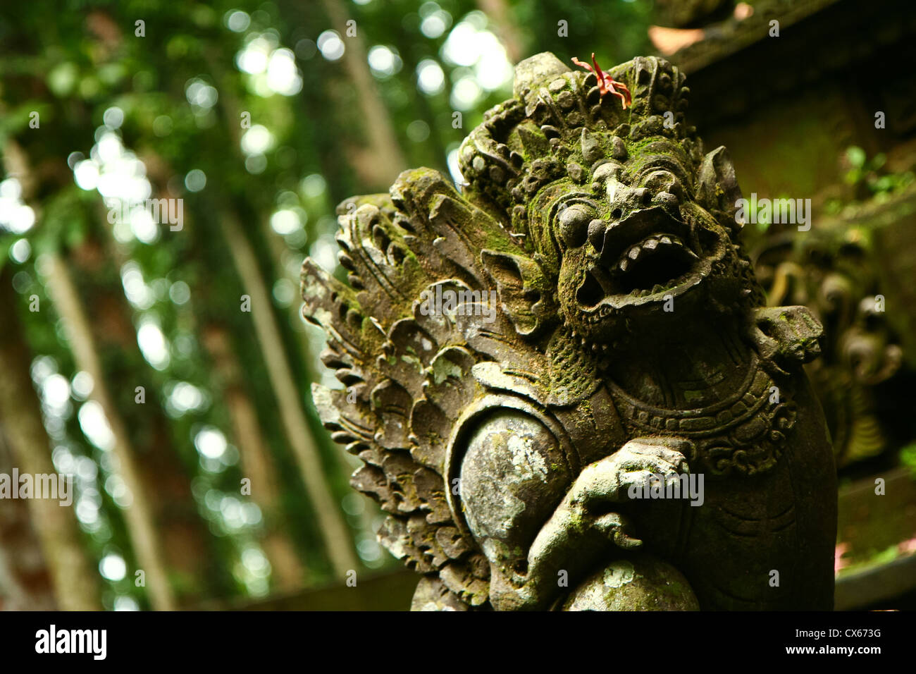 Balinese scultura indù in Taman Sari tempio, Sangeh, Bali, Indonesia. Foto Stock