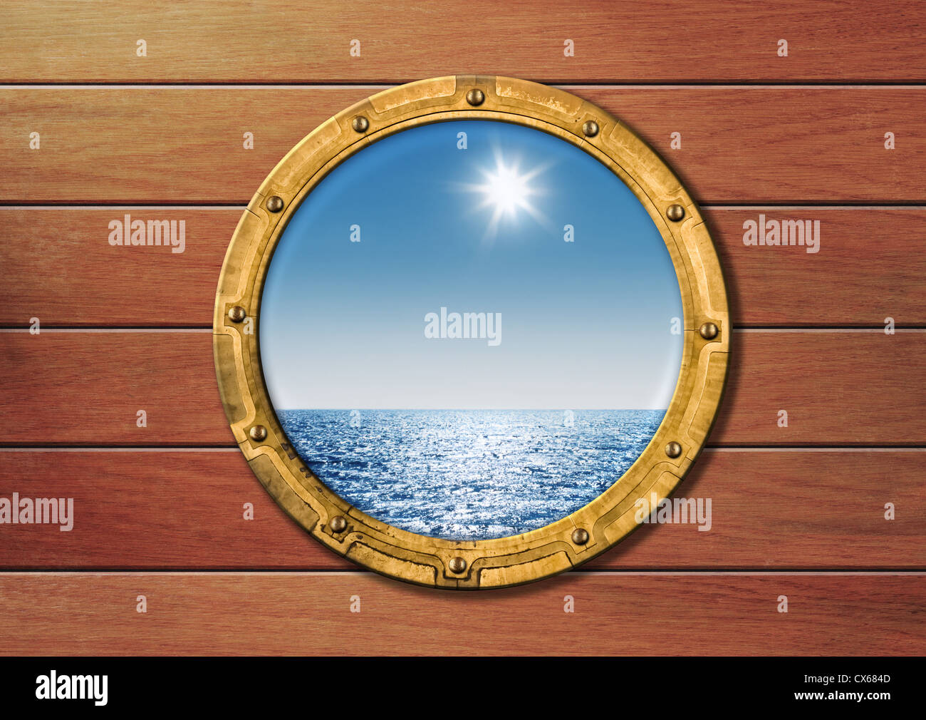 oblò della nave Foto Stock