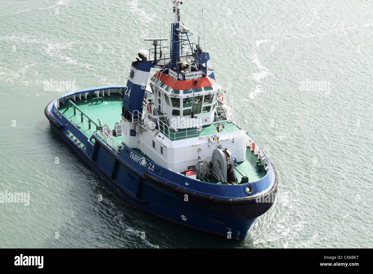 "Fairplay 24' Harbour tug, porto di Rotterdam. 35m di lunghezza, 52-ton bollard pull Foto Stock