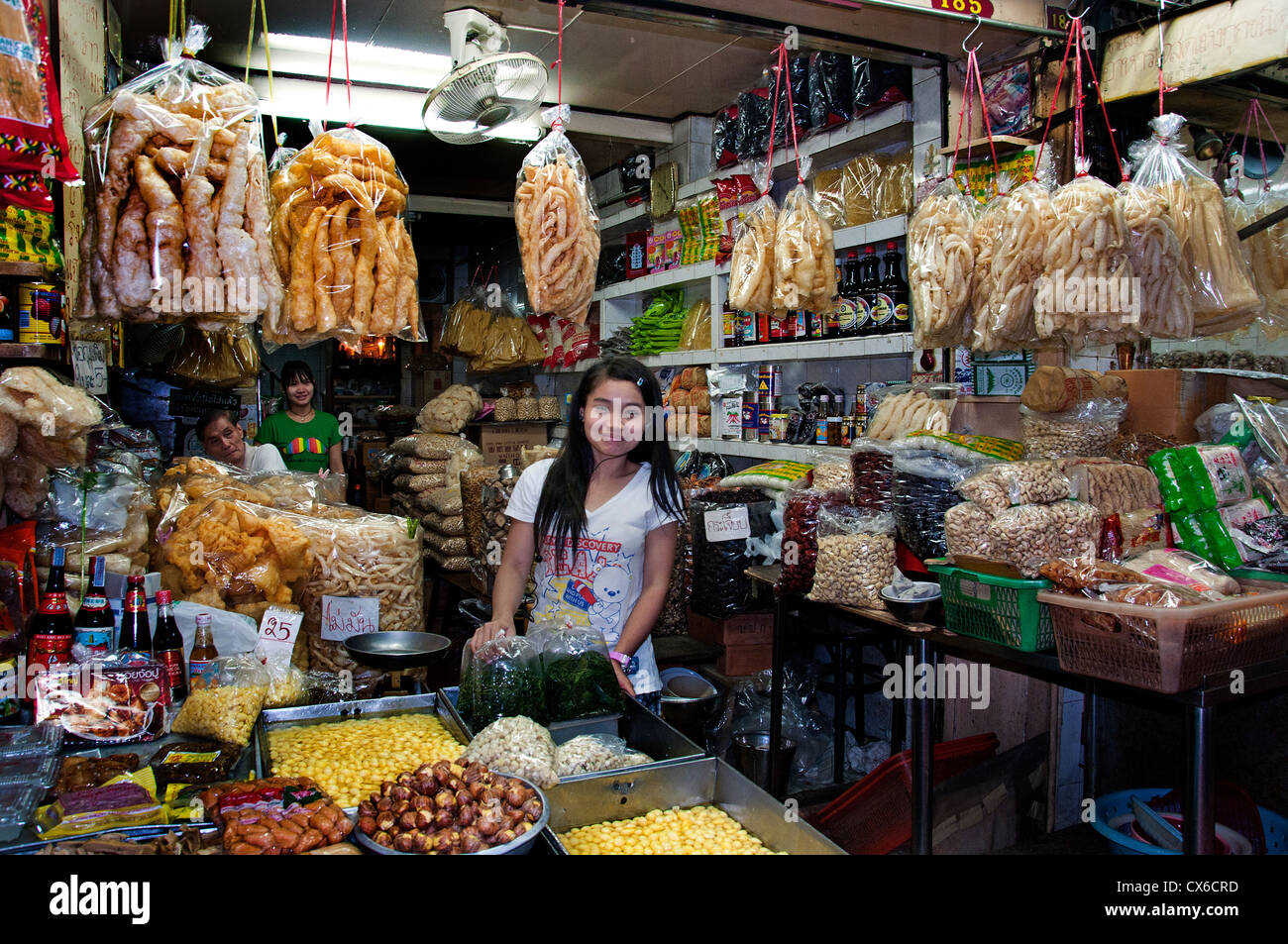 Chinatown street market Bangkok Thailandia cibo tailandese Foto Stock