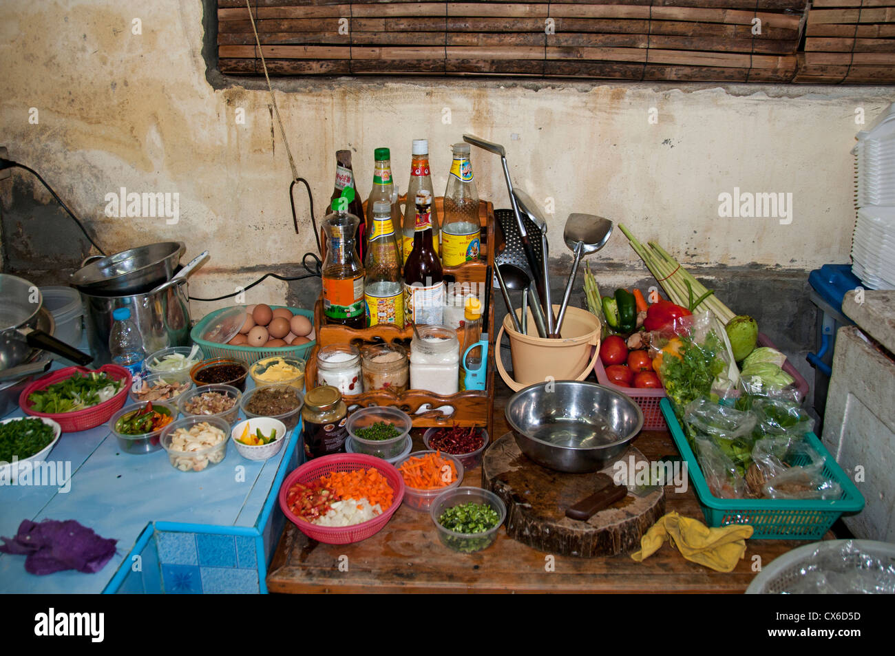 Bangkok Thailandia cucina Tailandese cucinare cibo Ristorante Foto Stock