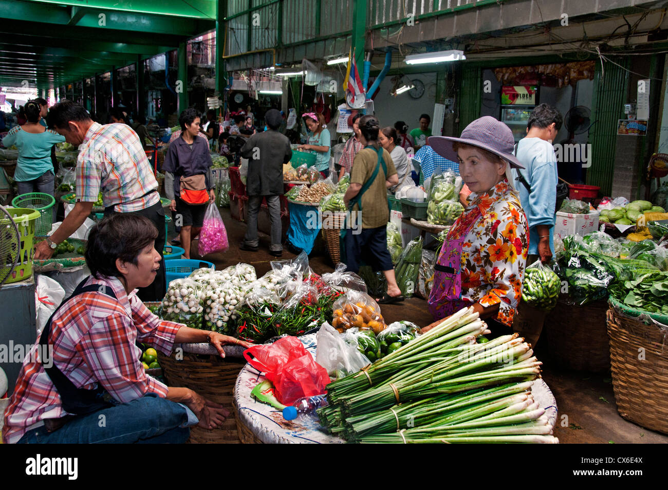 Thailandia Bangkok Pak Khlong Talat Thai Il Mercato dei Fiori Foto Stock