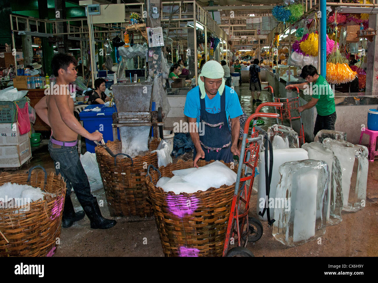 Thailandia Bangkok Pak Khlong Talat Thai Il Mercato dei Fiori Foto Stock