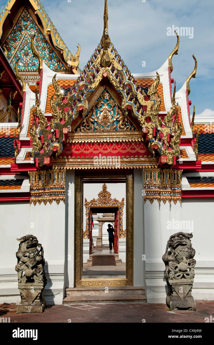 Wat Pho Bangkok thailandia buddismo Buddha d'oro Foto Stock