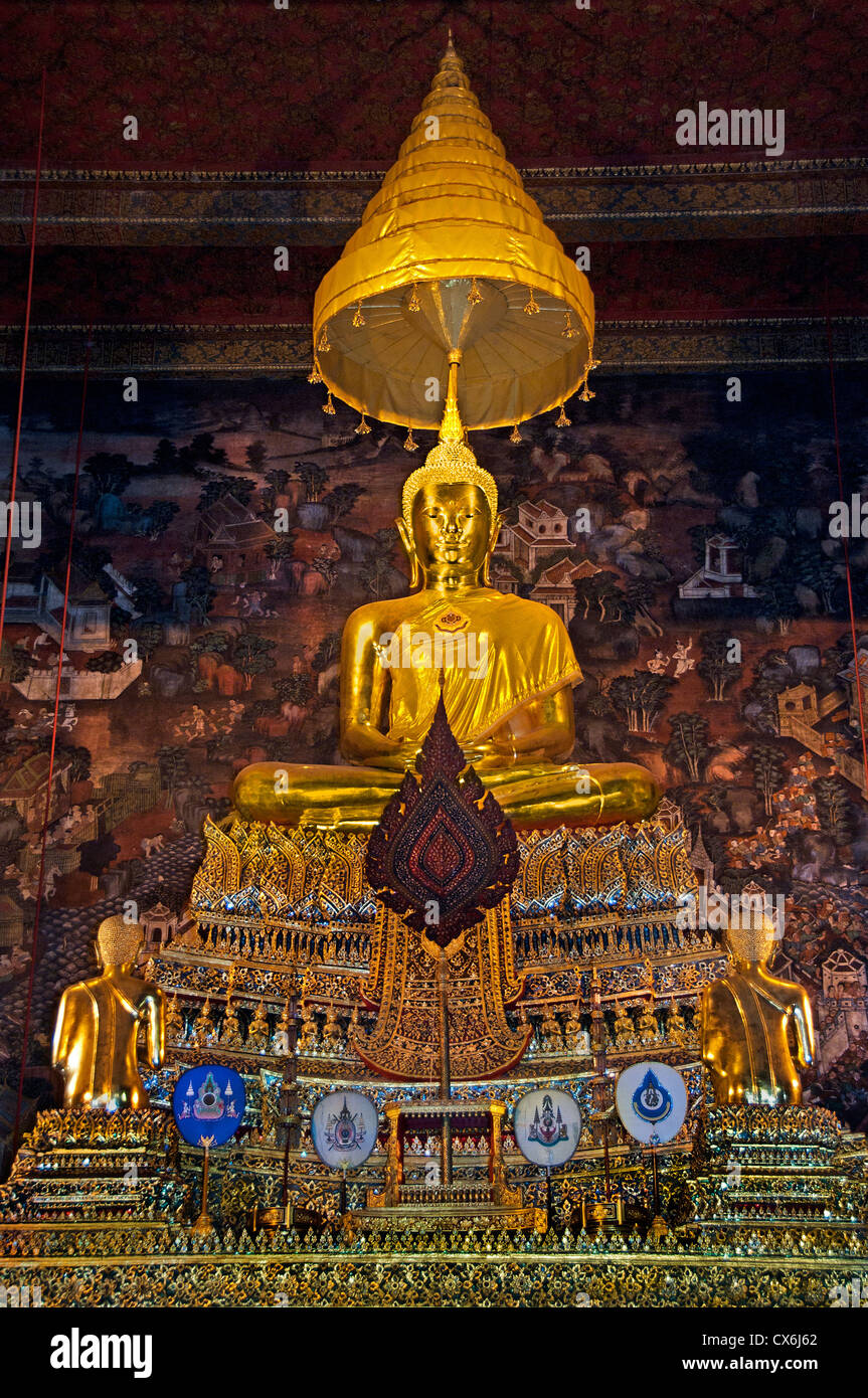 Wat Pho Bangkok thailandia buddismo Buddha d'oro Foto Stock