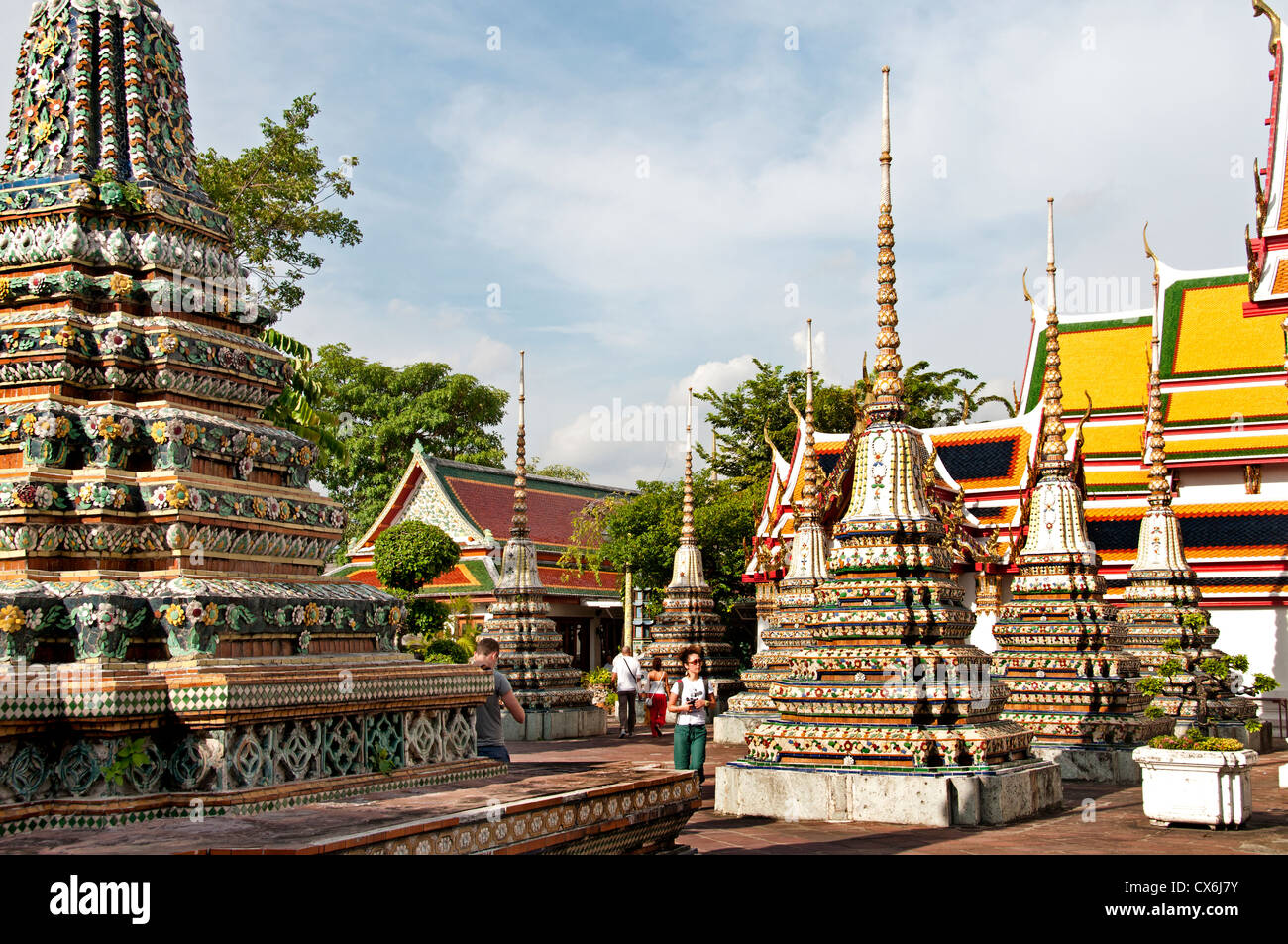 Wat Pho Bangkok thailandia buddismo Buddha d'oro Foto Stock