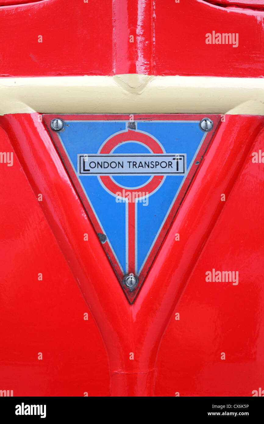 Trasporti di Londra bus rosso dettaglio. Inghilterra, Regno Unito Foto Stock