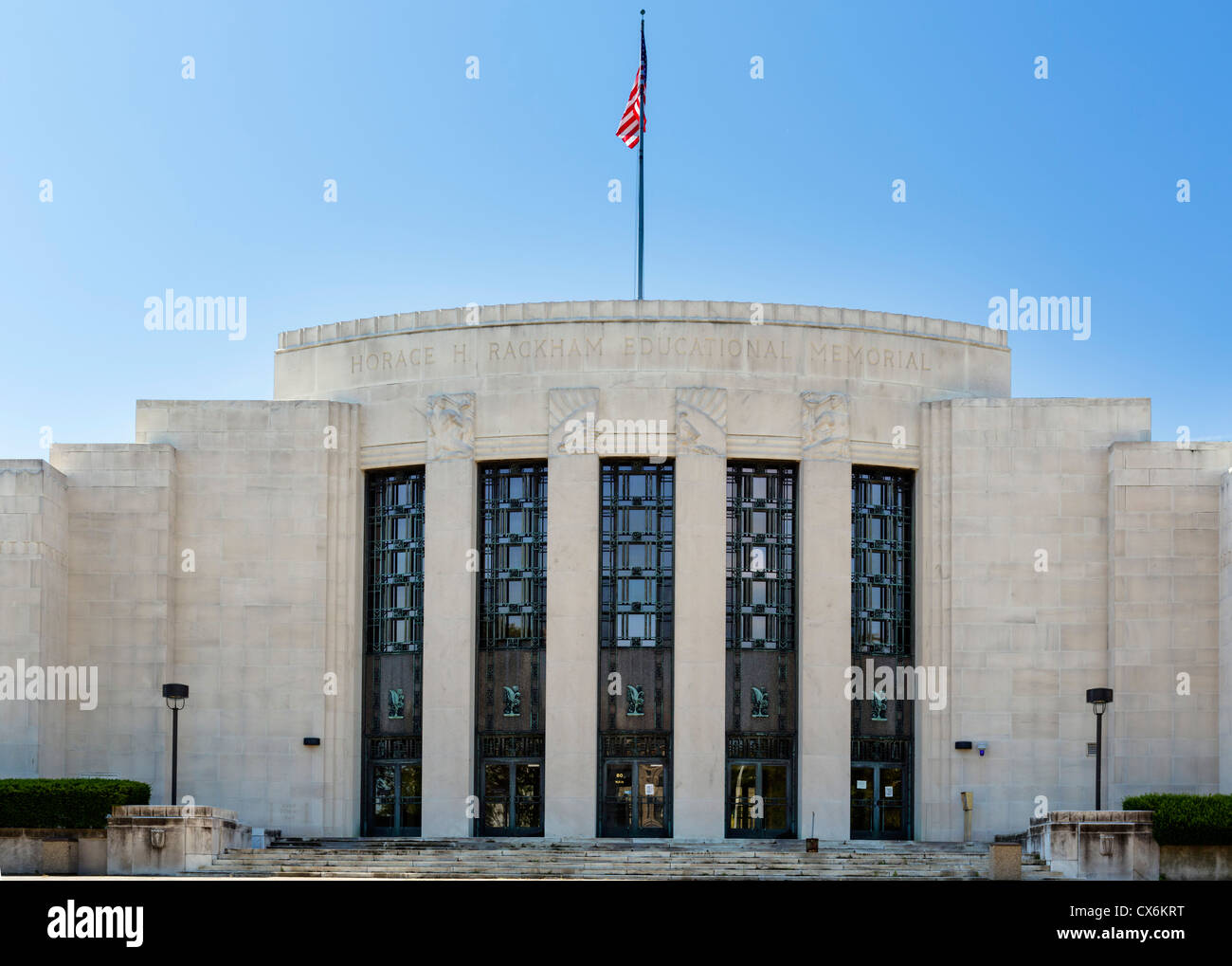 L'Orazio H Rackham educativa, Memorial Building, Università del Michigan, Detroit Cultural Center di Detroit, Michigan, Stati Uniti d'America Foto Stock