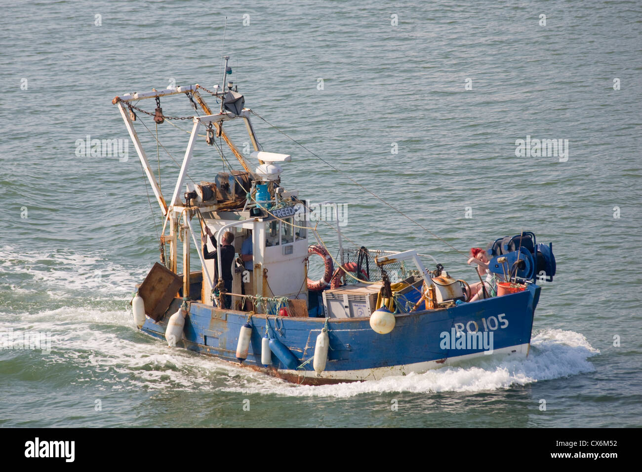 La pesca a strascico sulla Solent Foto Stock